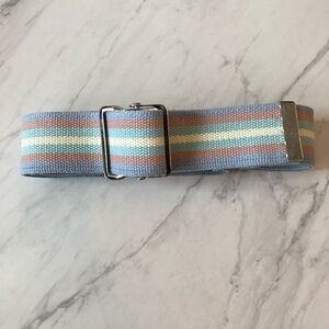 Wide Striped Belt Canvas Retro 90s Trendy Rave